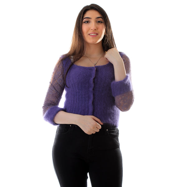 Skinny fit cardigan/ purple -6131