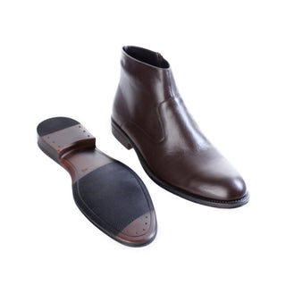 Formal winter shoes /  100% genuine leather -brown -6497