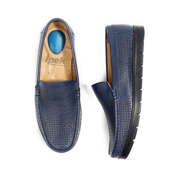 men comfortable medical shoes / navy/ made in Turkey -7801