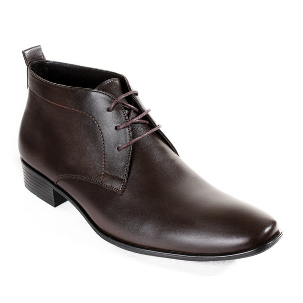 Formal winter shoes /  100% genuine leather -brown -6585