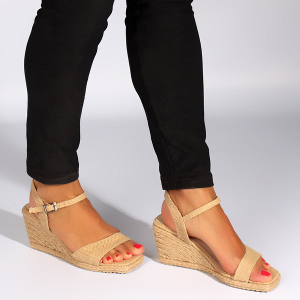 elegent women rocky heels sandal/ beige/ made in turkey -7781