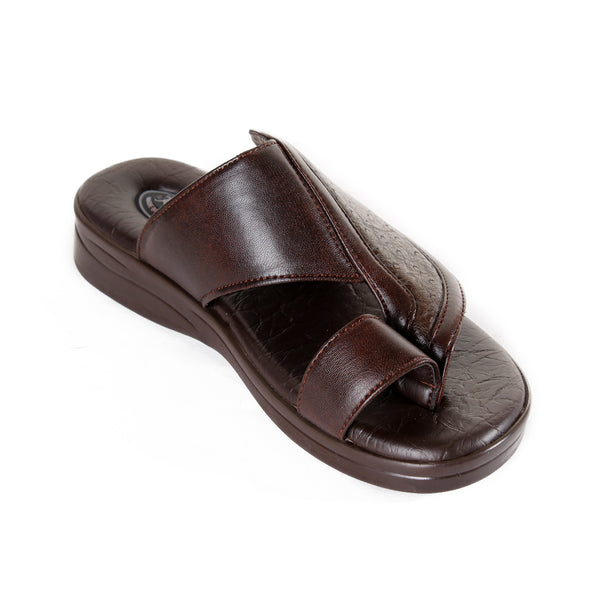 Men Medical Slipper / Faux Leather / Made in Turkey/ brown -7169