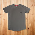 Men Gray Printed Round Neck T-shirt -7007