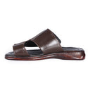 Comfort men Slides/ 100% genuine leather/ handmade/ brown -6865