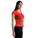 women t-shirt/ Red/ cotoon + lycra/ made in Turkey -3396