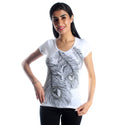women t-shirt/ white/ cotoon + lycra/ made in Turkey -3398