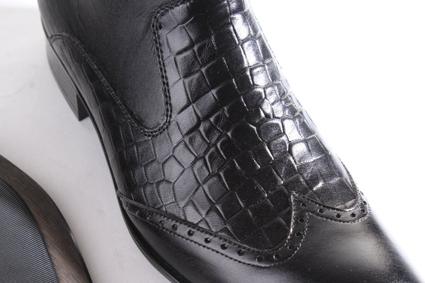 احذية شتوية رسمية جلد طبيعي 100 %، صناعة يدوية – لون اسود -5970