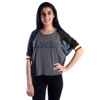 women top/ cotoon/ gray/ made in Turkey -3441