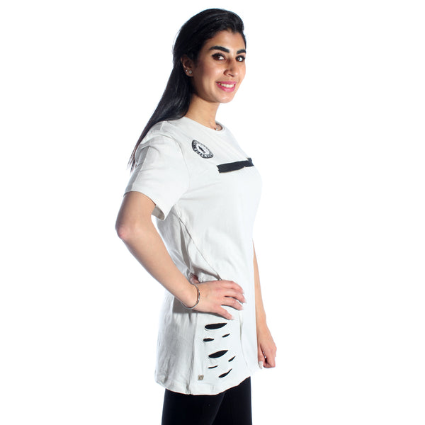 women long t-shirt/ gray/ cotoon 100 % / made in Turkey -3427
