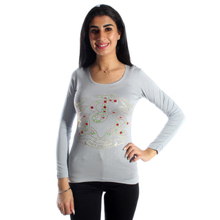 women t-shirt/ gray/ cotoon / made in Turkey -3408