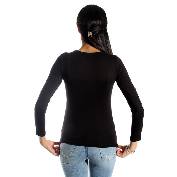 women t-shirt/ black/ cotoon / made in Turkey -3407