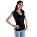 women t-shirt/black/ cotoon made in Turkey -3447