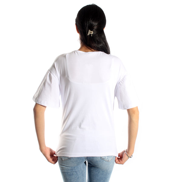 women t-shirt/ white/ cotton / made in Turkey -3425