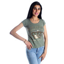 women t-shirt/ green olive/ cotoon + lycra/ made in Turkey -3402