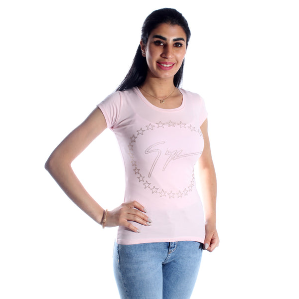 women t-shirt/ pink/ cotoon + lycra/ made in Turkey -3419