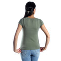women t-shirt/ green olive/ cotoon + lycra/ made in Turkey -3414