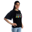 women long t-shirt/ black/ cotton / made in Turkey -3424