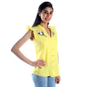 قميص نسائي / أصفر / قطن / صنع في تركيا -3455