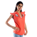 women shirt/ Orange/ cotton/ made in Turkey -3454