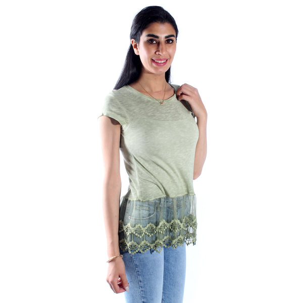 women t-shirt/ light green/ cotoon / made in Turkey -3430