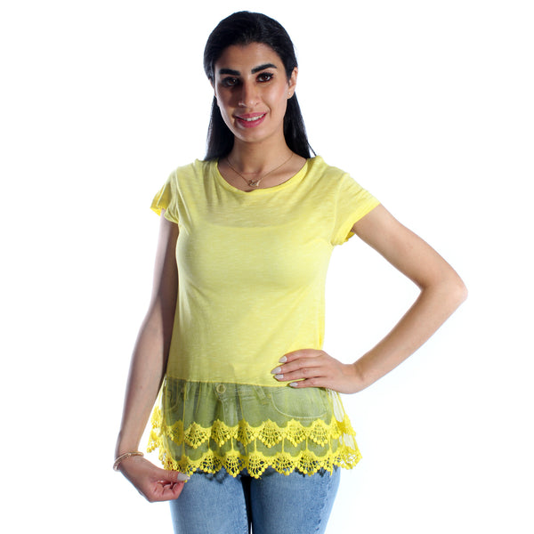 women t-shirt/ yellow/ cotoon / made in Turkey -3429