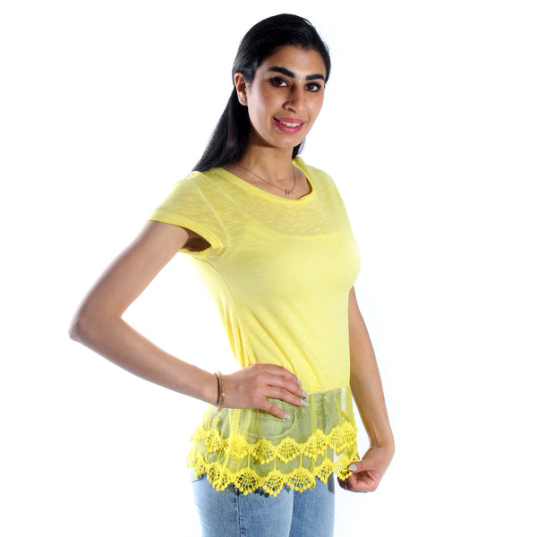 women t-shirt/ yellow/ cotoon / made in Turkey -3429