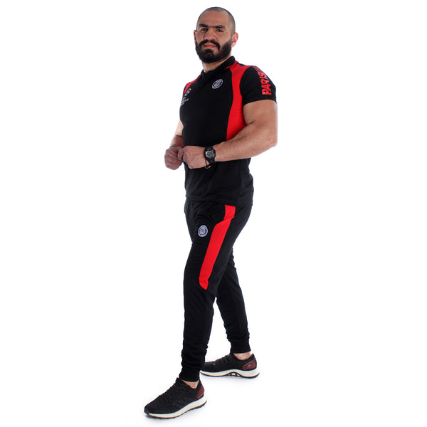 Men Training Suit Black / Red -7020
