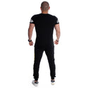 Men Training Suit Black / white and yellow-7023