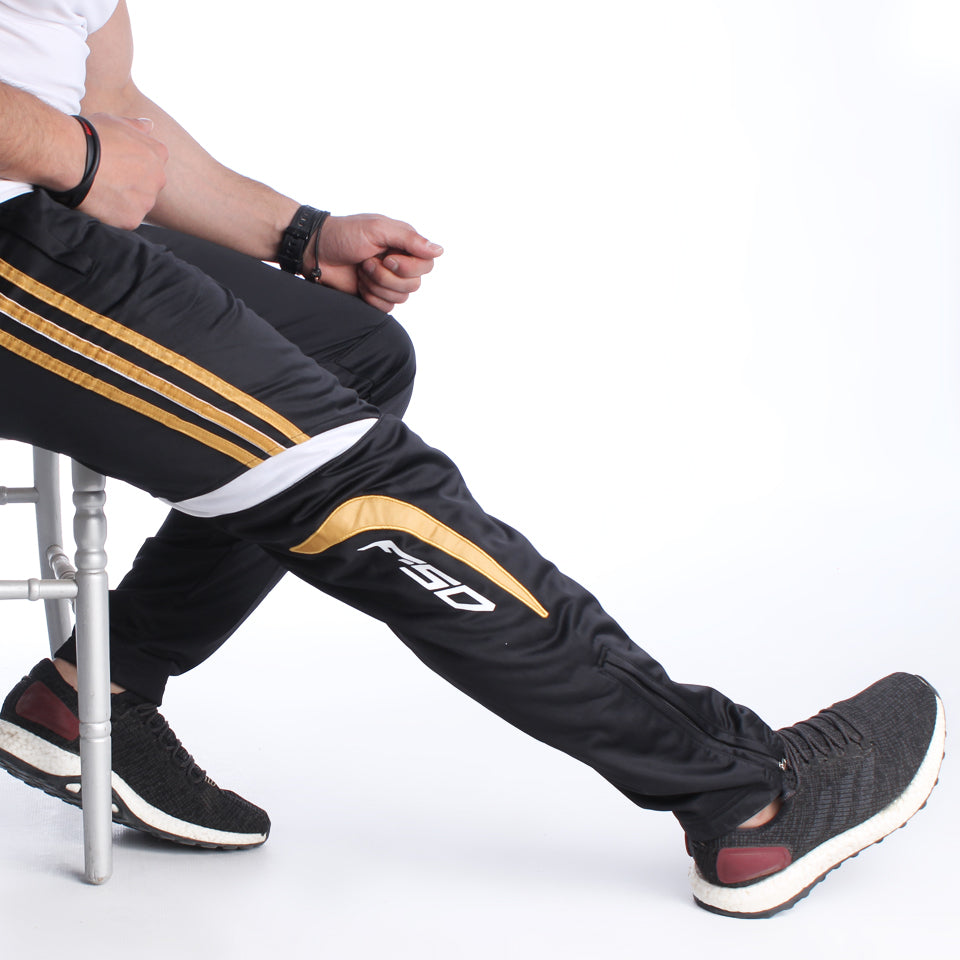 Men Black Solid Sports Track Pants -7013