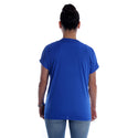 Women blue Printed Round Neck T-shirt -7050