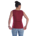 Women burgundy Printed Round Neck T-shirt -7081