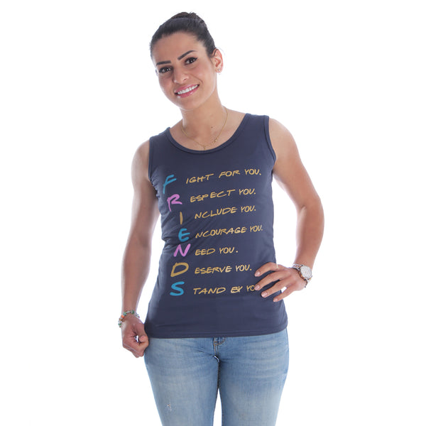 Women navy Printed Round Neck T-shirt -7076