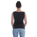 Women black Printed Round Neck T-shirt -7070