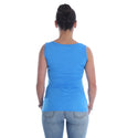 Women blue Printed Round Neck T-shirt -7083