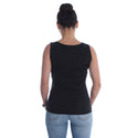 Women black Printed Round Neck T-shirt -7079