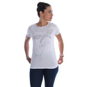 Women  white Printed Round Neck T-shirt / Made in Turkey -7041
