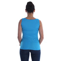 Women blue Printed Round Neck T-shirt -7072