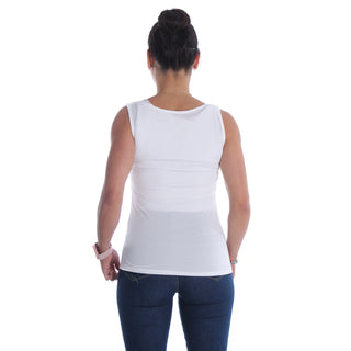 Women white Printed Round Neck T-shirt -7071