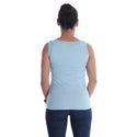 Women blue Printed Round Neck T-shirt -7074