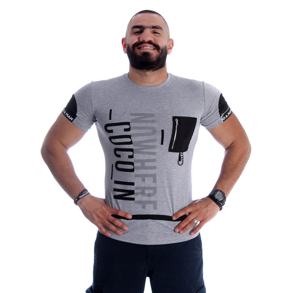 Men T-shirt- gray / made in Turkey -3335