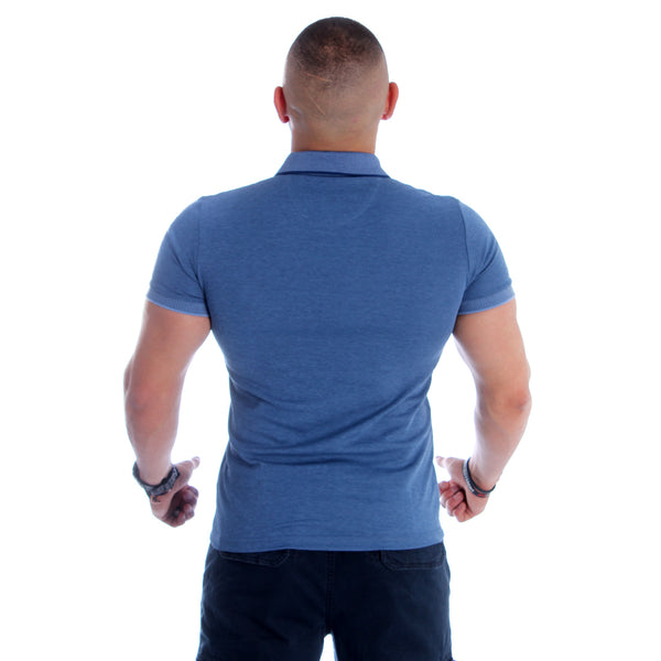 Men's polo t shirt styles- blue / made in Turkey -3369