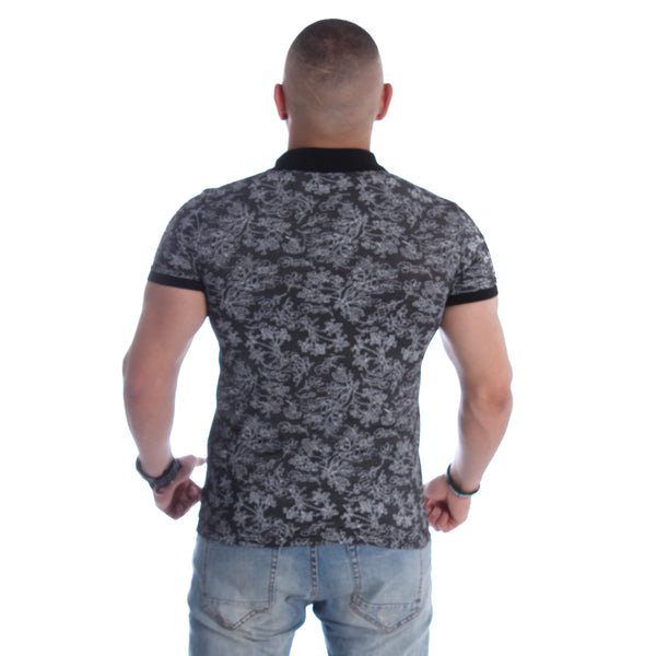 Men's polo t shirt styles- black / made in Turkey -3364