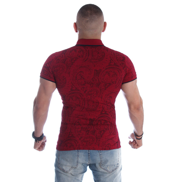 Men's polo t shirt styles- red / made in Turkey -3366