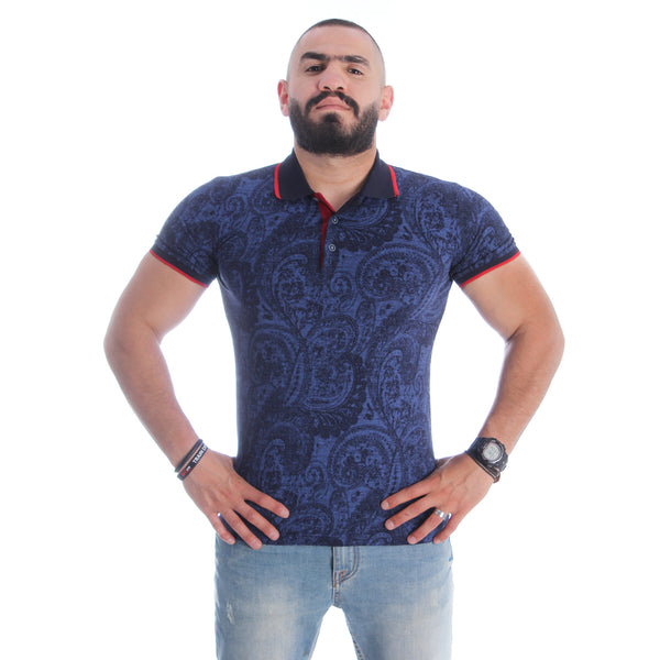 Men's polo t shirt styles- navy / made in Turkey -3365