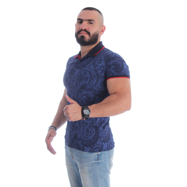Men's polo t shirt styles- navy / made in Turkey -3365