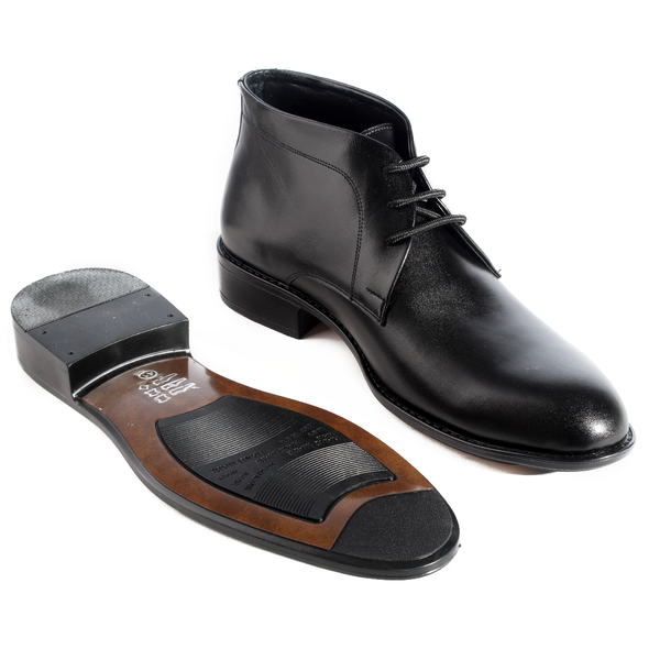 Formal winter shoes /  100% genuine leather -black  -5963