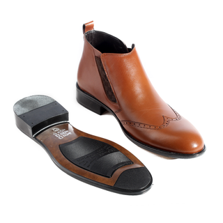 احذية شتوية رسمية جلد طبيعي 100 %، صناعة يدوية – لون عسلي -5977