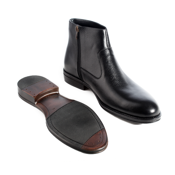 احذية شتوية رسمية جلد طبيعي 100 %، صناعة يدوية – لون اسود -5964