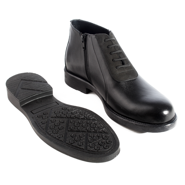 Formal winter shoes /  100% genuine leather -black -5966