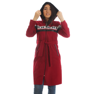 Long coat with removable hoodie/ red -5894